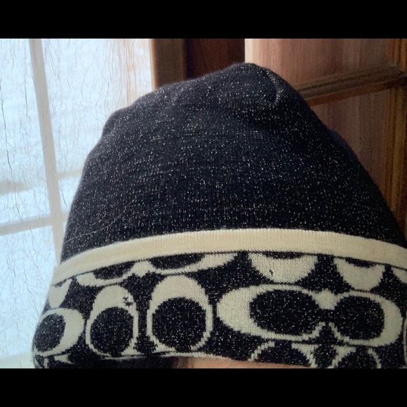 Coach Signature Shimmer Beanie Hat - Picture 5 of 5